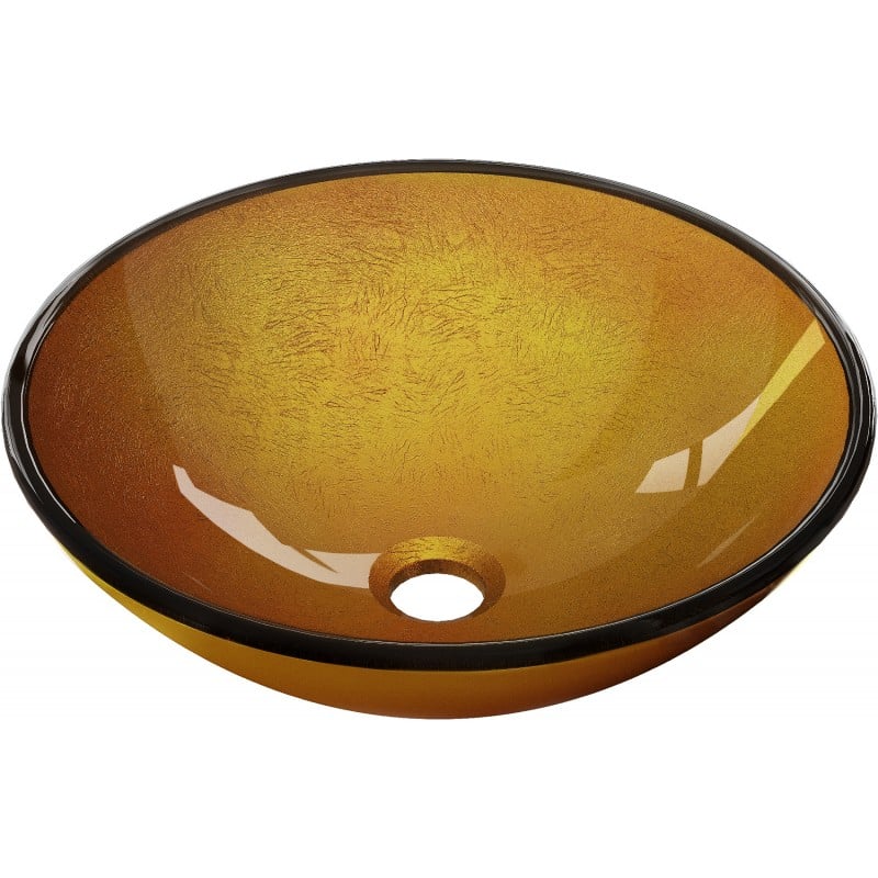 Mexen Mira Glaswaschbecken zur Aufsatzmontage 42 x 42 cm, Gold - 24124250