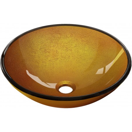 Mexen Mira Glaswaschbecken für die Arbeitsplatte 42 x 42 cm, gold - 24124250