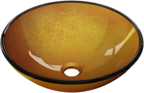 Mexen Mira Glaswaschbecken zur Aufsatzmontage 42 x 42 cm, Gold - 24124250
