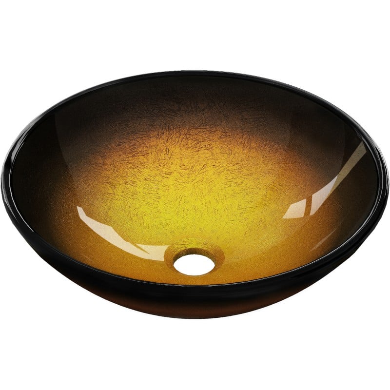 Mexen Mira Glas-Waschtisch-Schüssel 42 x 42 cm, dunkelgold - 24124251