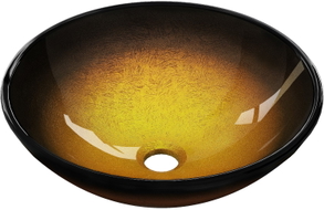 Mexen Mira Glas-Waschtisch-Schüssel 42 x 42 cm, dunkelgold - 24124251