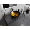 Mexen Mira Glas Aufsatzwaschbecken 42 x 42 cm, dunkles Gold - 24124251