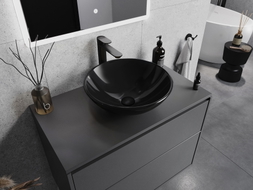 Mexen Mira Glaswaschbecken Aufsatzwaschbecken 42 x 42 cm, schwarz - 24124270