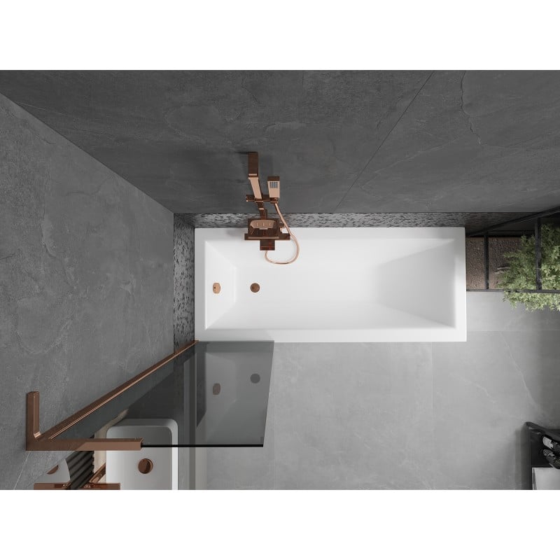 Mexen Next L Duschabtrennung 1-flügelig 50 x 150 cm, grafit, Roségold - 895-050-000-03-40-60