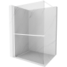 Mexen Kioto+ Duschwand mit Regal Walk-in 85 x 200 cm, transparent, weiß - 800-085-121-20-00
