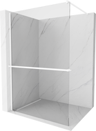 Mexen Kioto+ Duschwand mit Regal Walk-in 85 x 200 cm, transparent, weiß - 800-085-121-20-00
