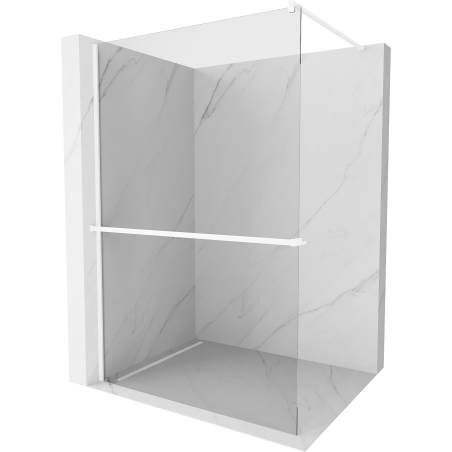 Mexen Kioto+ Duschwand mit Ablage Walk-in 90 x 200 cm, transparent, weiß - 800-090-121-20-00