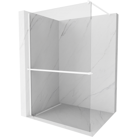 Mexen Kioto+ Duschwand mit Ablage Walk-in 110 x 200 cm, transparent, weiß - 800-110-121-20-00