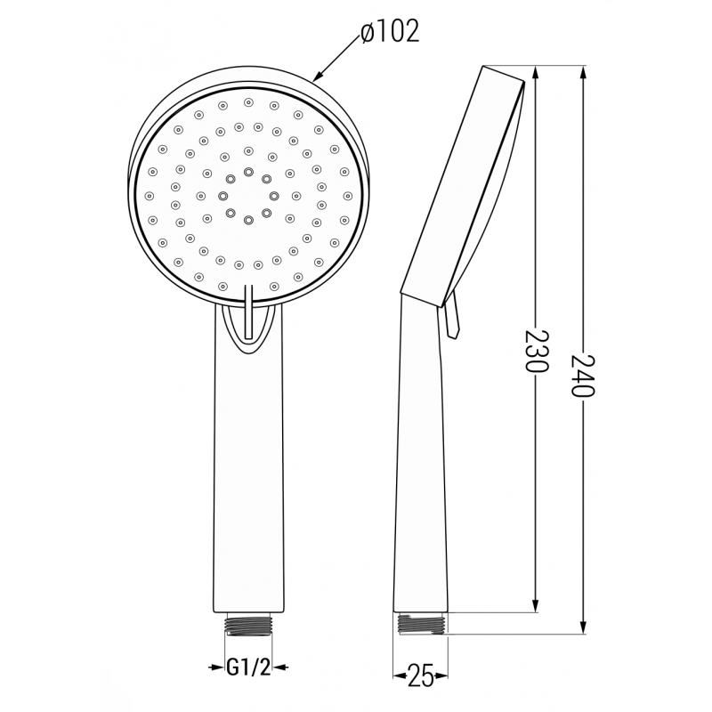 Mexen R-75 3-Funktions-Handbrause, Chrom - 79575-00