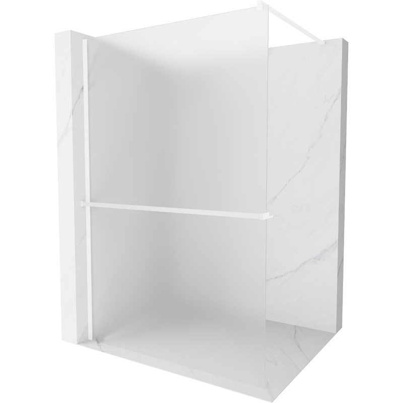 Mexen Kioto+ Duschwand mit Ablage Walk-in 80 x 200 cm, Frost, Weiß - 800-080-121-20-30