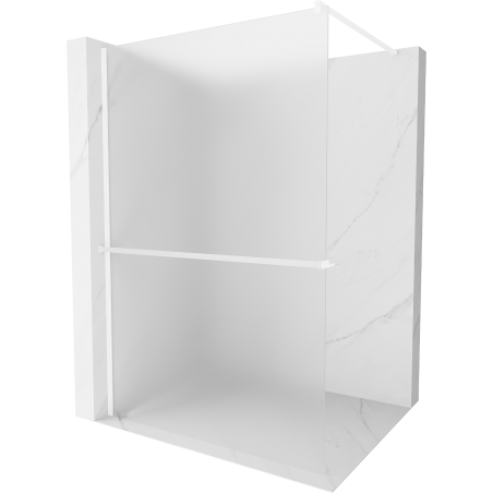 Mexen Kioto+ Duschwand mit Regal Walk-in 90 x 200 cm, matt, weiß - 800-090-121-20-30
