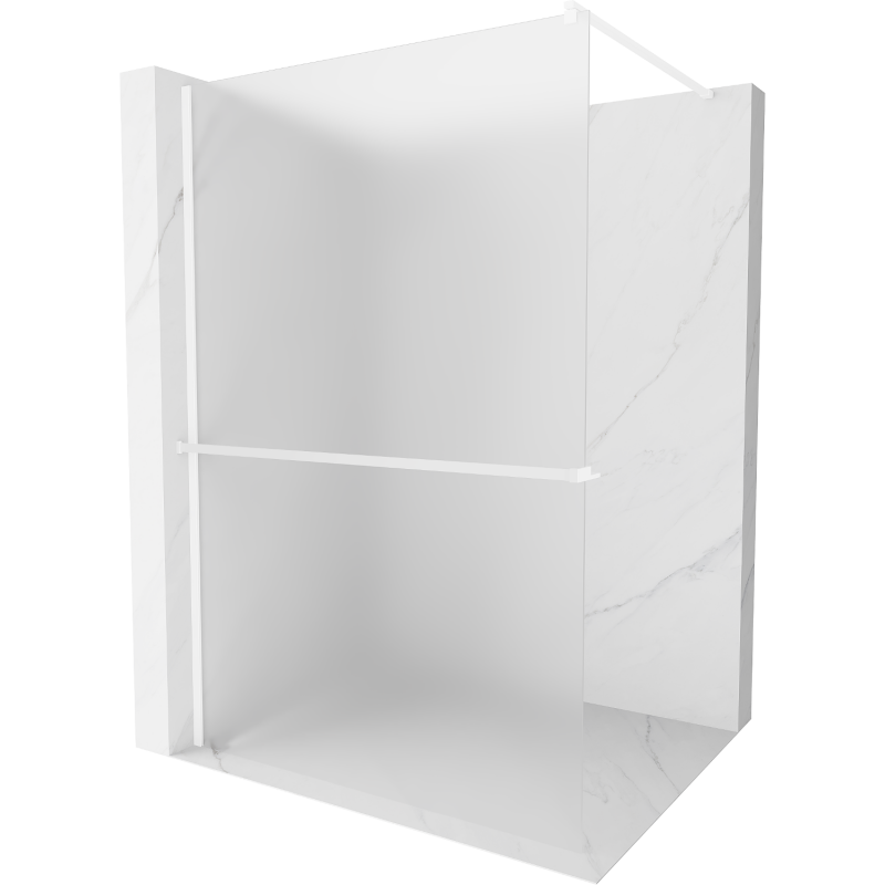 Mexen Kioto+ Duschwand mit Ablage Walk-in 130 x 200 cm, mattiert, weiß - 800-130-121-20-30