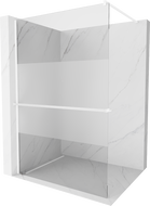 Mexen Kioto+ Duschwand mit Ablage Walk-in 100 x 200 cm, transparent/Mattglas, weiß - 800-100-121-20-35