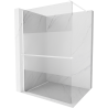 Mexen Kioto+ Duschwand mit Regal Walk-in 140 x 200 cm, transparent/frost, weiß - 800-140-121-20-35