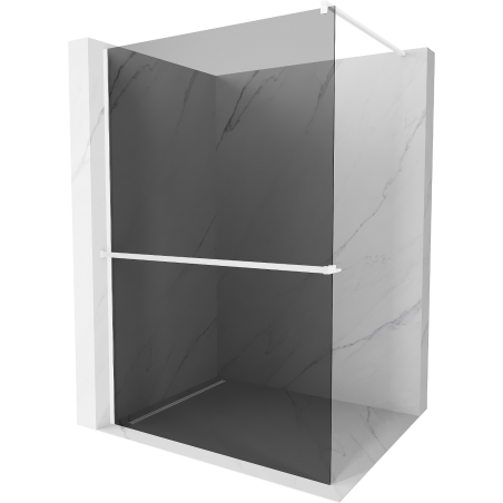 Mexen Kioto+ Duschwand mit Ablage Walk-in 90 x 200 cm, Graphit, Weiß - 800-090-121-20-40