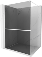 Mexen Kioto+ Duschwand mit Ablage Walk-in 90 x 200 cm, Graphit, Weiß - 800-090-121-20-40