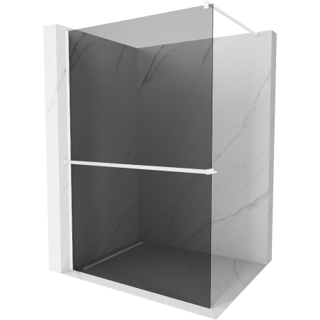 Mexen Kioto+ Duschwand mit Regal Walk-in 130 x 200 cm, graphit, weiß - 800-130-121-20-40