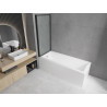 Mexen Cubik Rechteckige Badewanne 170 x 70 cm mit Verkleidung und 1-flügeliger Duschabtrennung 70 cm, schwarzes Muster