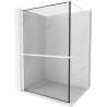 Mexen Kioto+ Duschwand mit Regal Walk-in 120 x 200 cm, schwarzer Rahmen, weiß - 800-120-121-20-70