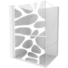 Mexen Kioto+ Duschwand mit Regal Walk-in 140 x 200 cm, weiße Welle, weiß - 800-140-121-20-97