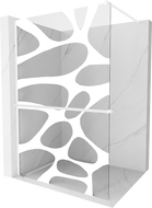 Mexen Kioto+ Duschwand mit Regal Walk-in 140 x 200 cm, weiße Welle, weiß - 800-140-121-20-97