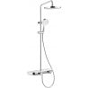 Mexen Axis Aufputz-Duschset mit Regendusche und Batterie, Chrom/Weiß - 78112-20