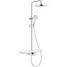 Mexen Exxo Duschset zur Aufputzmontage mit Regendusche und Armatur, Chrom/Weiß - 78113-20