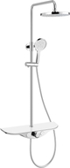 Mexen Exxo Duschset zur Aufputzmontage mit Regendusche und Armatur, Chrom/Weiß - 78113-20
