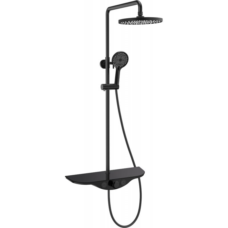 Mexen Exxo Aufputz-Duschset mit Regendusche und Armatur, schwarz - 78113-70