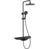 Mexen Exxo Aufputz-Duschset mit Regendusche und Armatur, schwarz - 78113-70