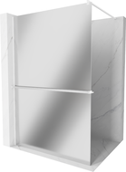 Mexen Kioto+ Duschwand mit Regal Walk-in 80 x 200 cm, Spiegel, weiß - 800-080-121-20-50