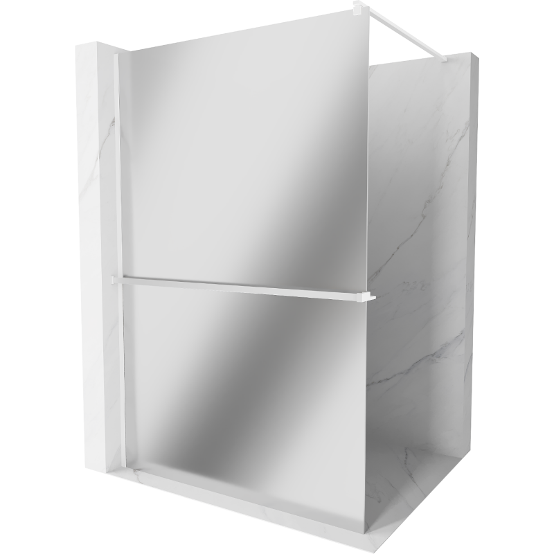 Mexen Kioto+ Duschwand mit Ablage Walk-in 100 x 200 cm, Spiegel, weiß - 800-100-121-20-50