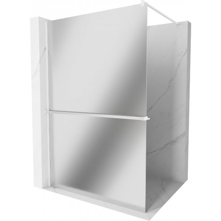 Mexen Kioto+ Duschwand mit Ablage Walk-in 100 x 200 cm, Spiegel, weiß - 800-100-121-20-50