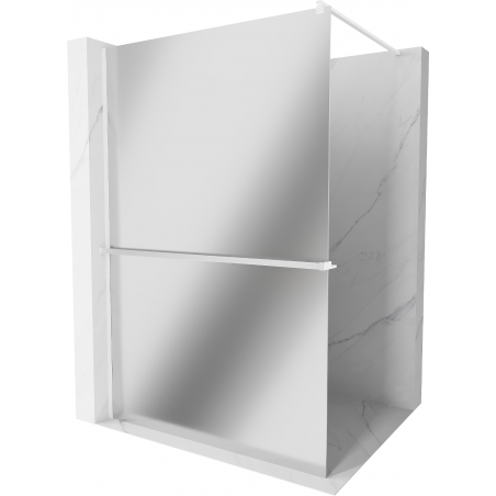 Mexen Kioto+ Duschwand mit Regal Walk-in 110 x 200 cm, Spiegel, weiß - 800-110-121-20-50