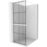Mexen Kioto+ Duschwand mit Regal Walk-in 90 x 200 cm, schwarzes Gitter, weiß - 800-090-121-20-77