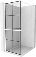 Mexen Kioto+ Duschwand mit Regal Walk-in 90 x 200 cm, schwarzes Gitter, weiß - 800-090-121-20-77
