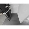 Mexen Kioto+ Duschwand mit Ablage Walk-in 130 x 200 cm, schwarzes Gitter, weiß - 800-130-121-20-77