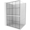 Mexen Kioto+ Duschwand mit Regal Walk-in 140 x 200 cm, schwarzes Gitter, weiß - 800-140-121-20-77
