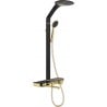 Mexen Blaze Aufputz-Duschset mit Regenbrause und Armatur, schwarz/gold - 78109-75