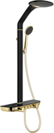 Mexen Bolt Aufputz-Duschset mit Duschkopf und Armatur, schwarz/gold - 78108-75