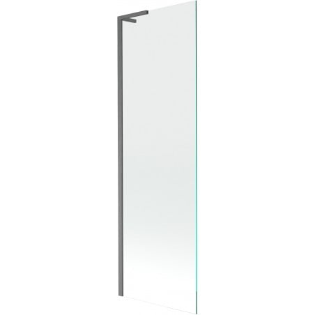 Mexen Next L Badewannenwand 1-flügelig 60 x 150 cm, transparent, gebürstetes Kanonengrau - 895-060-000-03-00-66