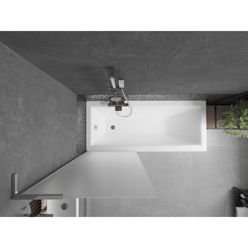 Mexen Next L Badewannen-Faltwand 1-flügelig 70 x 150 cm, satiniert, Chrom - 895-070-000-03-30-01