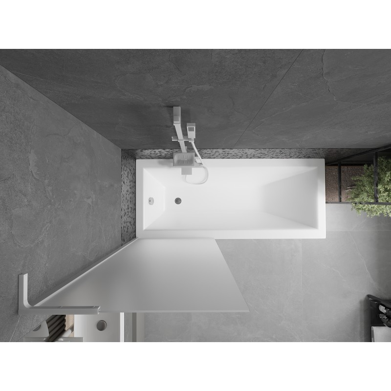 Mexen Next L Badewannen-Faltwand, 1-flügelig, 70 x 150 cm, mattiert, weiß - 895-070-000-03-30-20