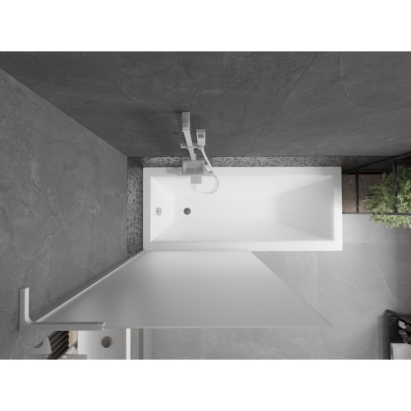 Mexen Next L Badewannenfaltwand 1-flügelig 90 x 150 cm, matt, weiß - 895-090-000-03-30-20