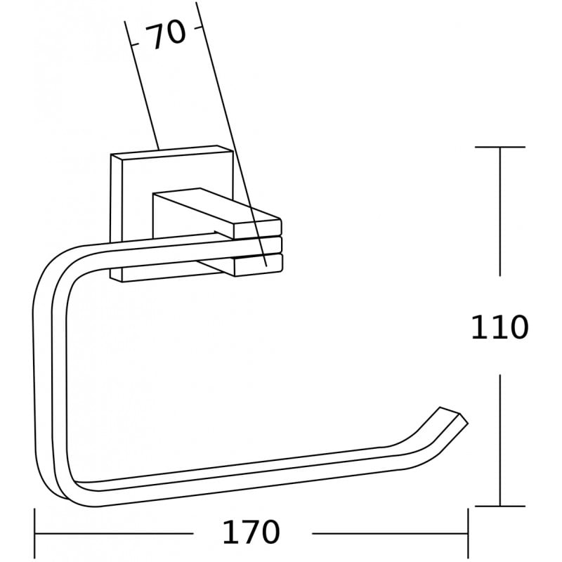 Mexen Vane Toilettenpapierhalter, schwarz - 7020933-70