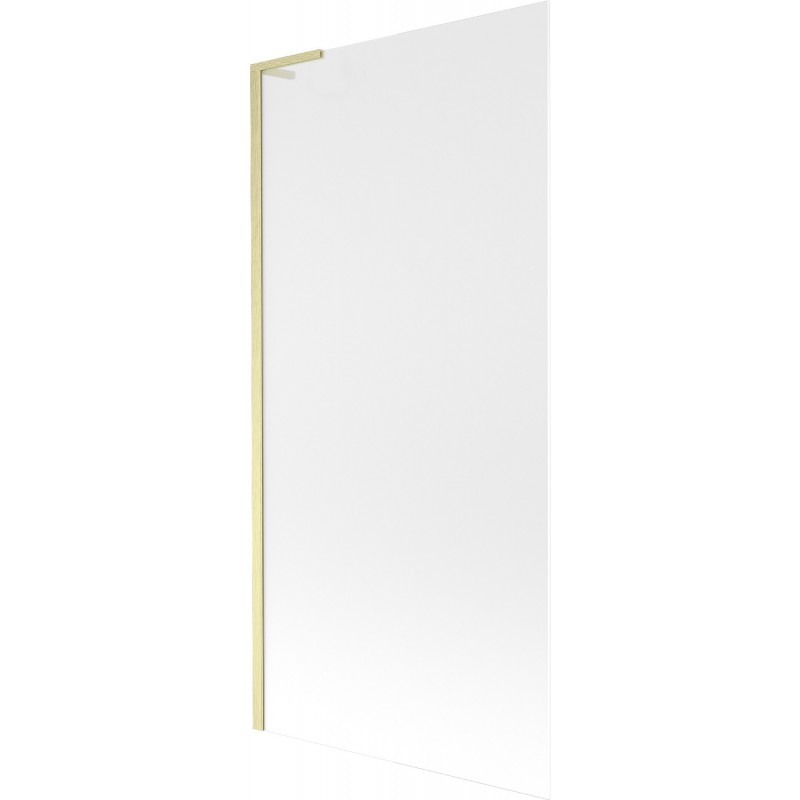 Mexen Next L Badewannen-Faltwand 1-flügelig 90 x 150 cm, Milchglas, gebürstetes Gold - 895-090-000-03-30-55