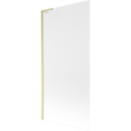 Mexen Next L Badewannen-Faltwand 1-flügelig 90 x 150 cm, Milchglas, gebürstetes Gold - 895-090-000-03-30-55