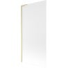 Mexen Next L Badewannen-Faltwand 1-flügelig 90 x 150 cm, Milchglas, gebürstetes Gold - 895-090-000-03-30-55