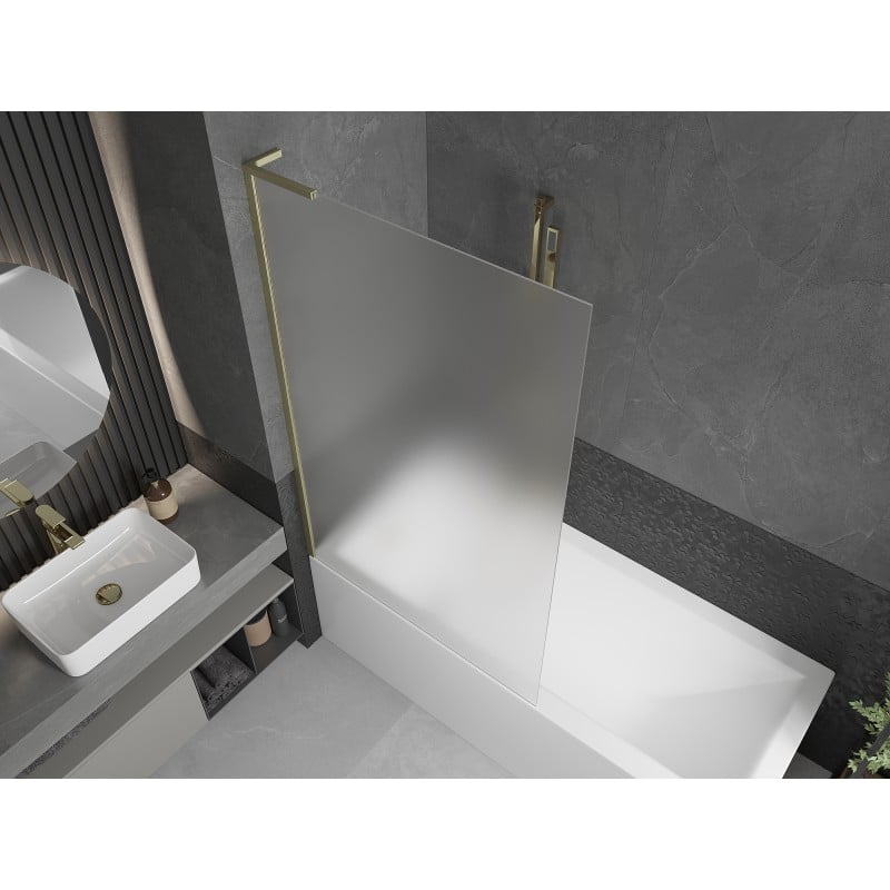 Mexen Next L Badewannenfaltwand 1-flügelig 100 x 150 cm, matt, gold gebürstet - 895-100-000-03-30-55