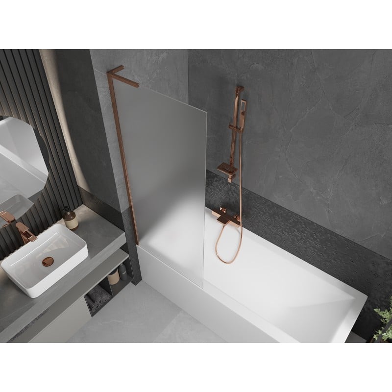 Mexen Next L Badewannenfaltwand 1-flügelig 70 x 150 cm, matt, Roségold - 895-070-000-03-30-60